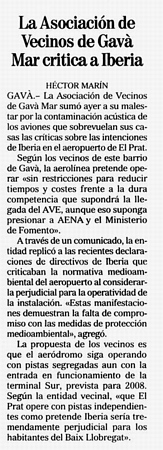 Noticia publicada en el diario EL MUNDO (10 de marzo de 2007)